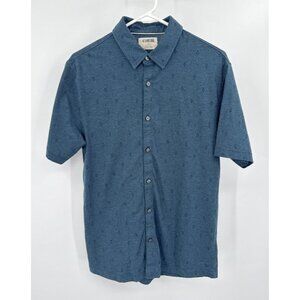 Linksoul Men's M Blue Full Button Up Shirt Golf Casual Stretch